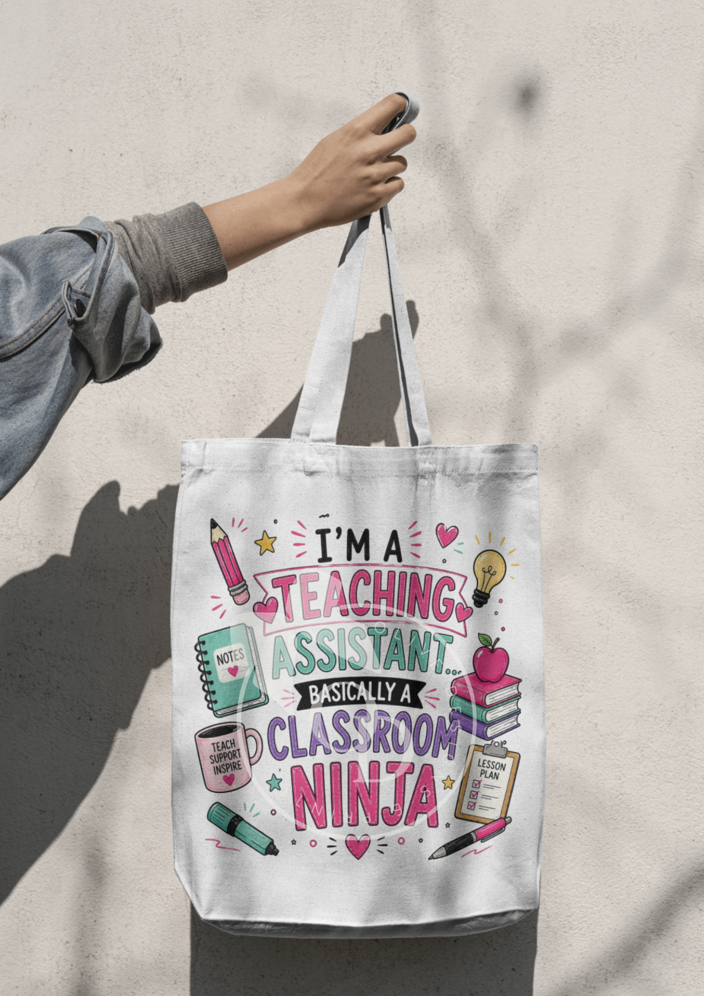 Teacher & Teaching Assistant Tote Bag — End of Year Gift — Choose Your Design 🍎